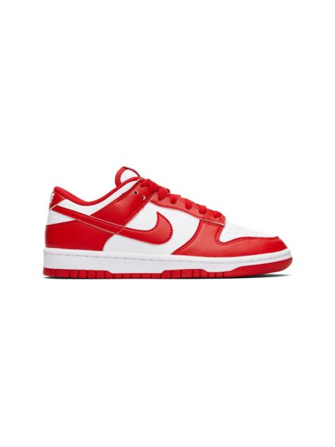 Nike White & Red Dunk Low Retro Sneakers