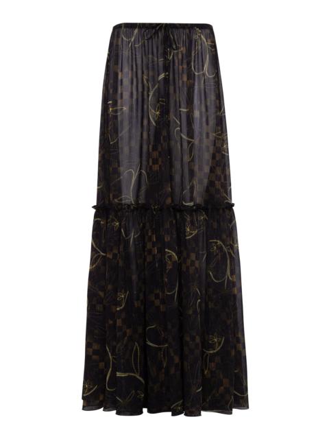 SIEDRÉS Arabella Printed Chiffon Maxi Skirt multi