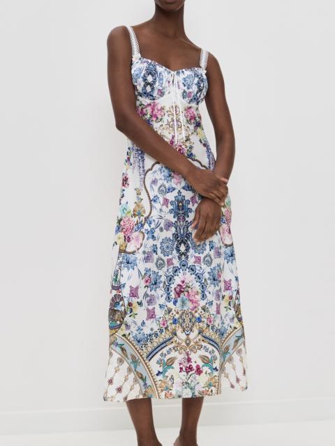 CAMILLA Gathered Bodice Bias Dress