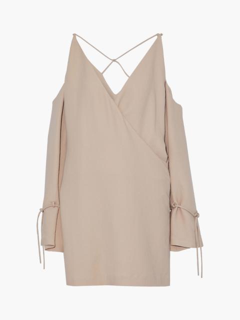 Other Designers Lebeca cold-shoulder wrap-effect crepe mini dress