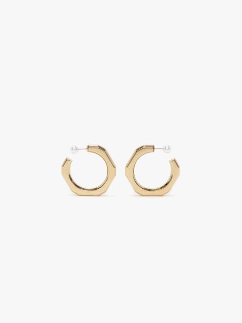 Victoria Beckham Hexagonal Hoop Earrings In Light Gold
