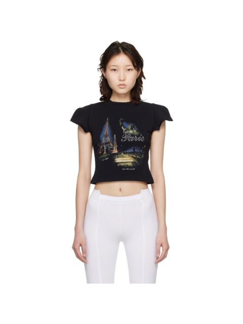 VETEMENTS Black 'Paris' Tourist Front Sleeve Baby T-shirt