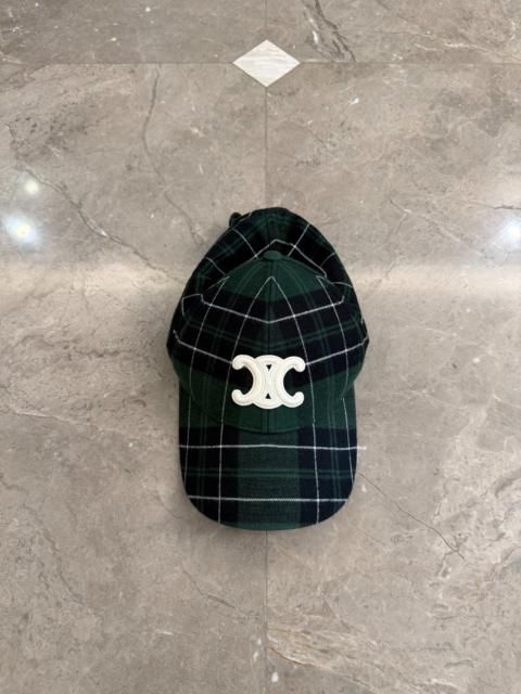 CELINE Celine green plaid baseball cap by Hedi Slimane