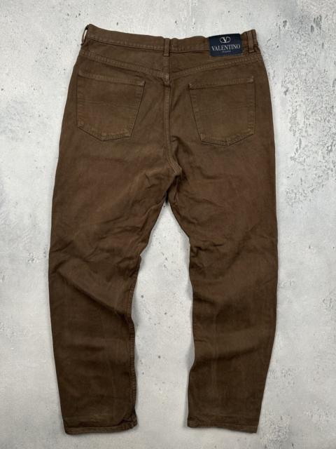 Valentino Vintage Valentino Jeans Brown Garment Dyed Designer Denim