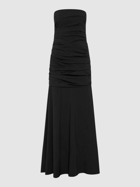 ST. AGNI Gathered Strapless Longline Dress - Black