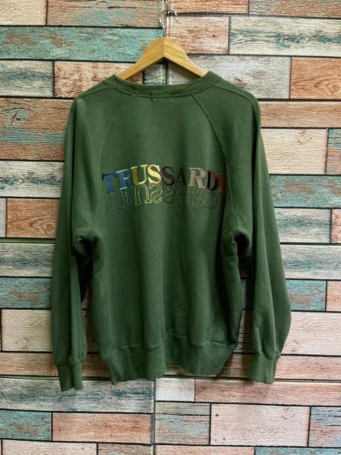 Other Designers Vintage Trussardi Rainbow Spell-out Sweatshirt Olive Green