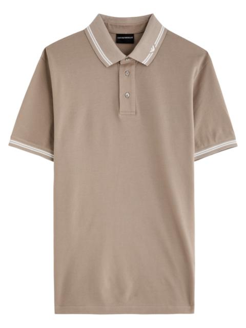 Emporio Armani Stripe-trimmed Cotton Polo Shirt