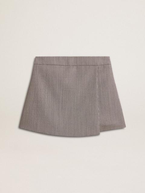 Golden Goose Women's gray mini shorts in houndstooth wool