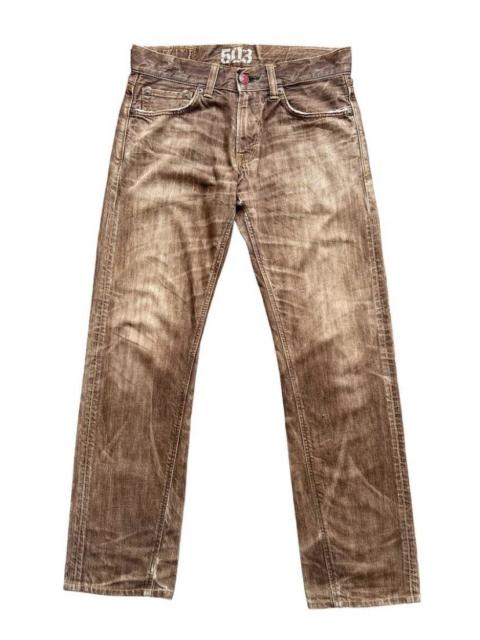 Other Designers Vintage Edwin 503 Blue Trip Brown Distressed Jeans 33x32