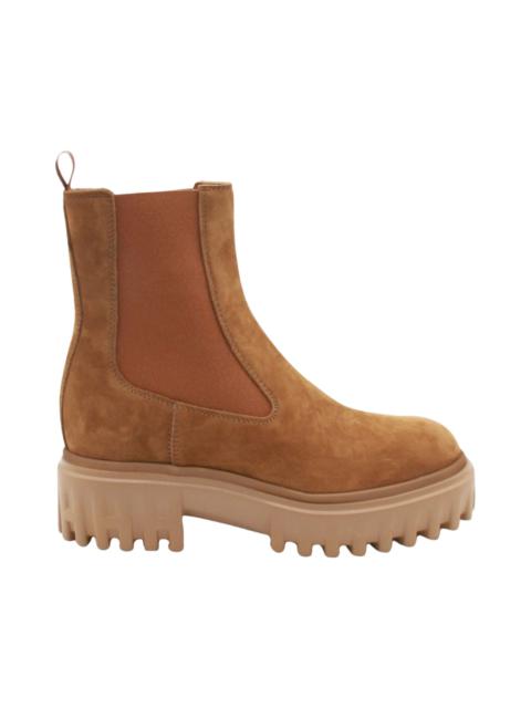 HOGAN Brown Leather Chelsea Boots