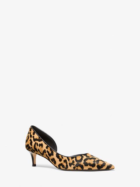 MICHAEL KORS Elyse Leopard Print Calf Hair Pump