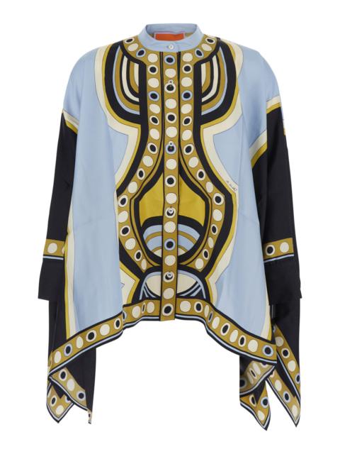 La DoubleJ La Doublej Women Multicolored Scarf Shirt With Collar And Long Sleeves, In Cotton, For Women