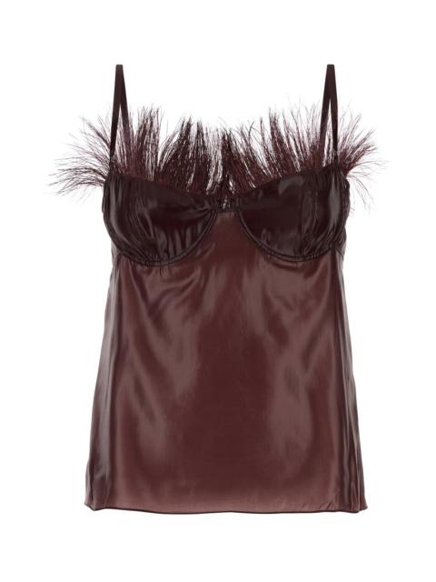 FERRAGAMO Burgundy nylon blend top