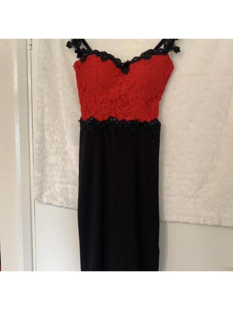 Other Designers Unique Vintage Women's Black and Red Dress