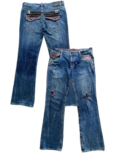 Premium Vintage Japanese Distressed Ripped Denim Jeans 36x34