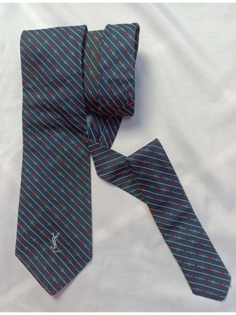 Other Designers Ysl Pour Homme - Ysl Yves Saint Laurent Neck Tie Monogram Striped Logo