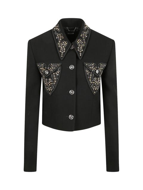 VERSACE Short Jacket With Stud Details