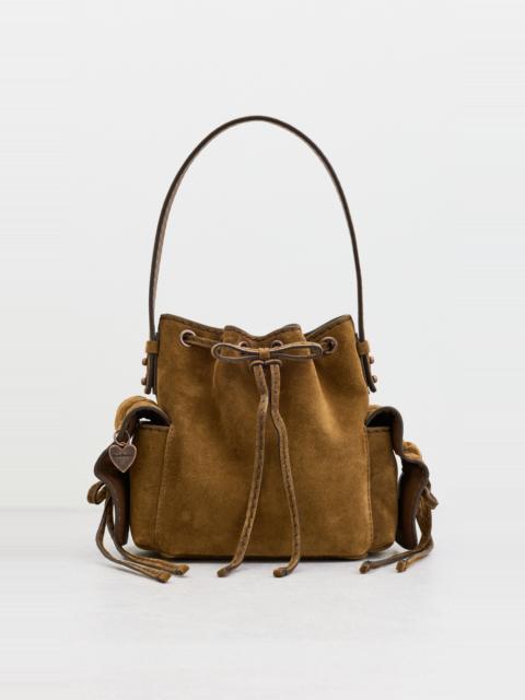 Acne Studios Multipocket Suede Mini Bucket Bag