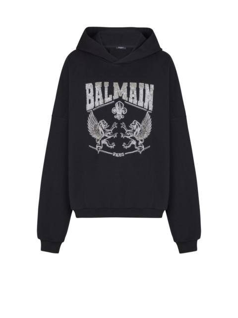 Balmain Hoodie with crystal embroidery