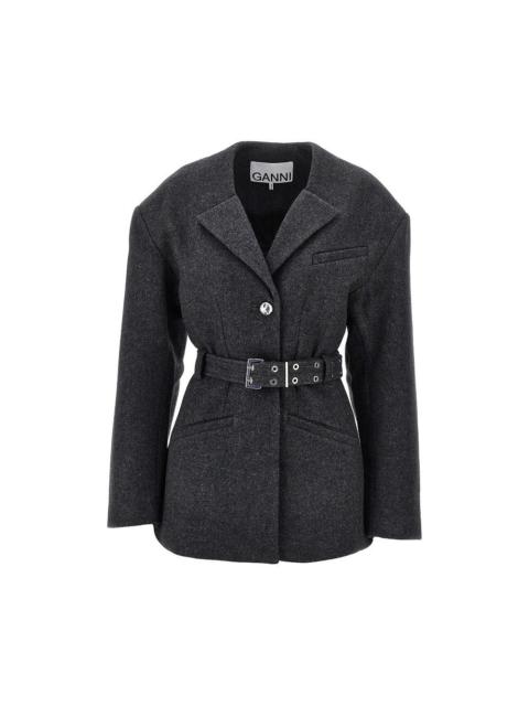 GANNI Ganni Wool-blend Jacket Grey Women