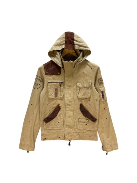 Other Designers Vintage - BONDS AND PEACE Paint Splatters Combat Jacket #A70-1710