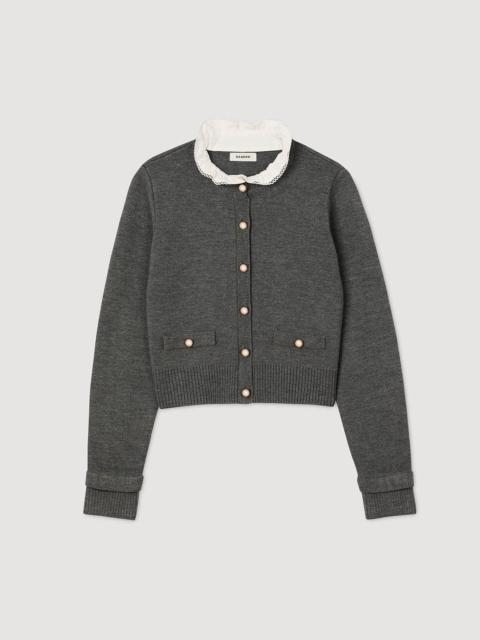 Sandro CARDIGAN WITH RUFFLE COLLAR