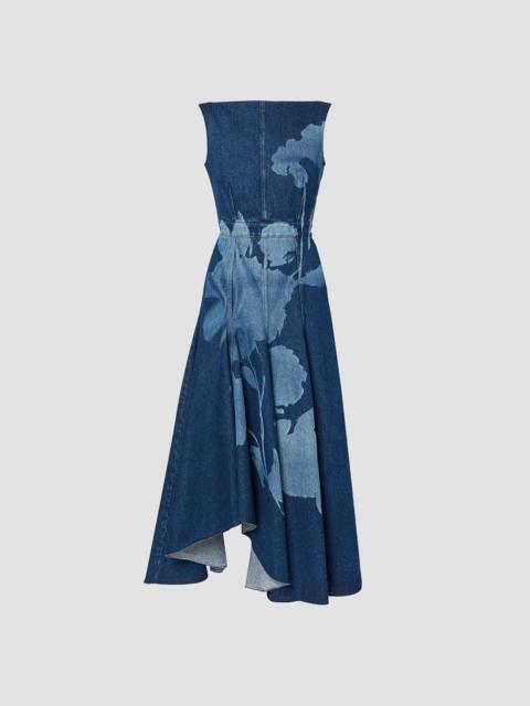 Erdem DENIM FIT AND FLARE MIDI DRESS