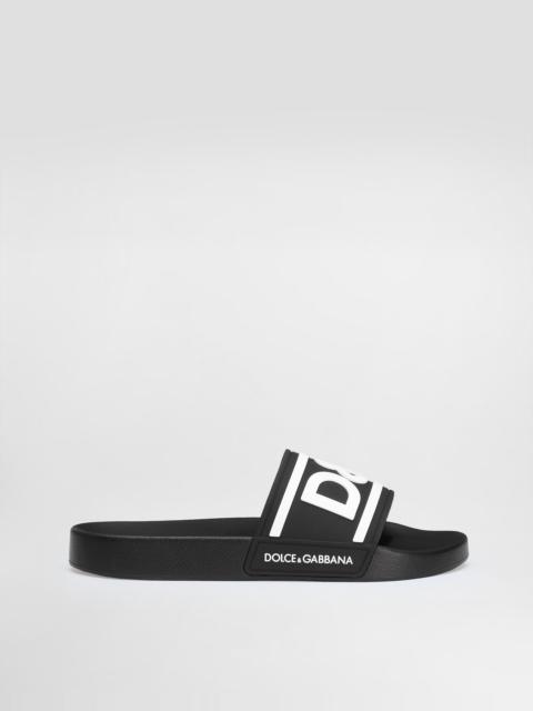 Dolce & Gabbana Rubber beachwear sliders with DG logo