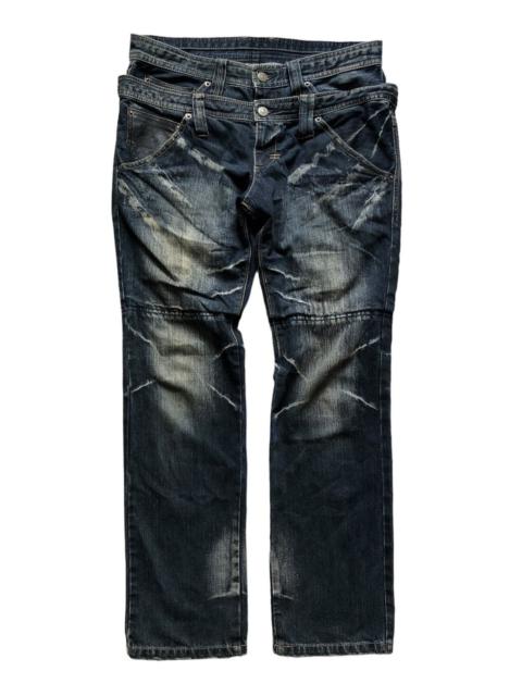 Other Designers If Six Was Nine - ppfm double waisted leather pocket denim pants