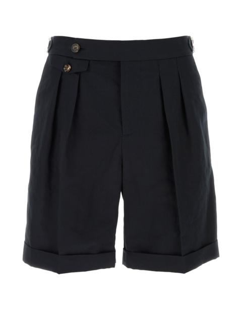 Brunello Cucinelli Midnight blue cotton blend bermuda shorts