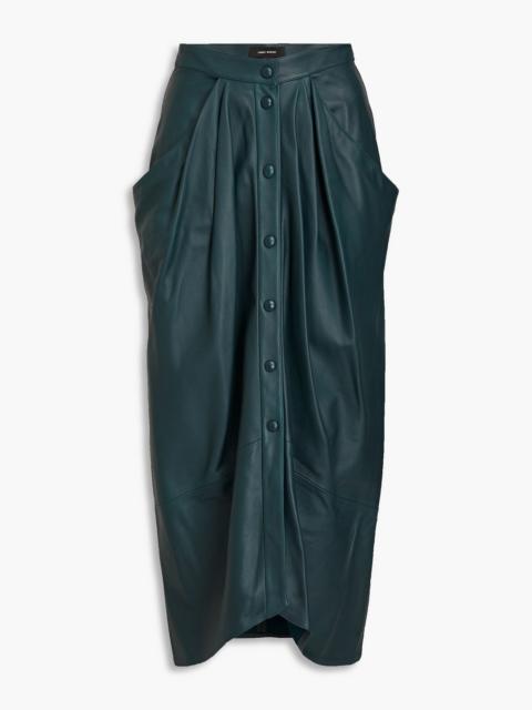 Isabel Marant Lyvia pleated leather maxi skirt