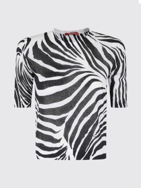 Max Mara Studio Max Mara Studio Women Zebra Print Cotton Blend Sweater Max Mara Studio