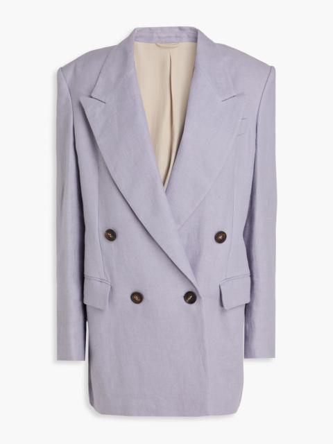 Brunello Cucinelli Double-breasted linen and hemp-blend blazer