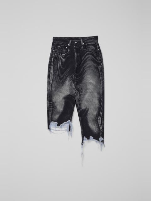 CAMPERLAB Black-gray asymmetric denim skirt