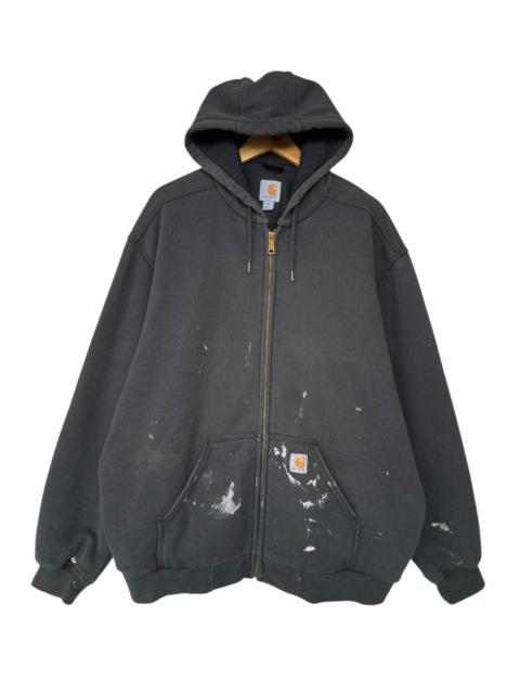 Carhartt Vintage Carhartt Distressed Paint Zipper Hoodie