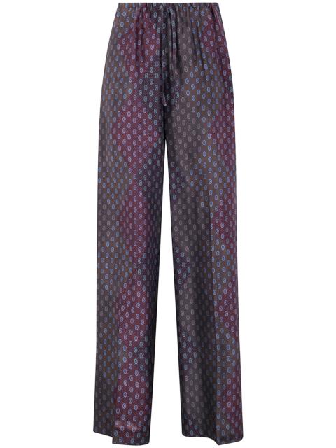 Dries Van Noten Puvis Long 212 Print Silk Habotai Trousers