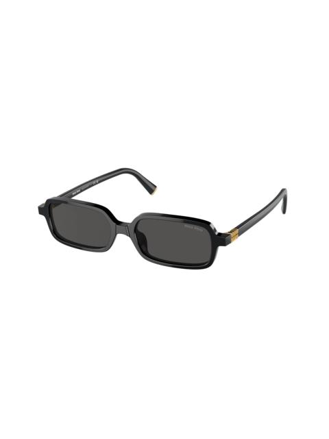 Other Designers Miu Miu MU11ZSF 16K5S0 Black Dark Grey Rectangle Unisex Sunglasses