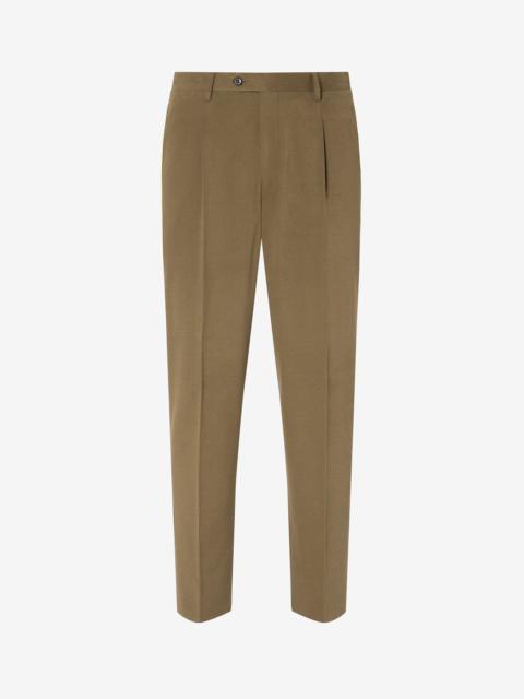 CORNELIANI Green soft stretch cotton drill trousers