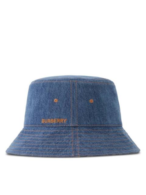 Burberry Burberry Denim Embroidered Logo Bucket Hat