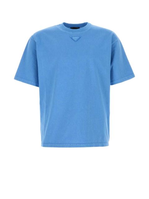 Prada Prada Men Light Blue Cotton T-Shirt