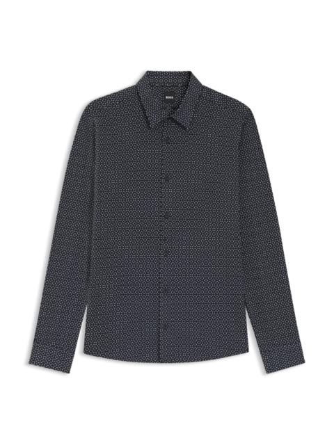 BOSS PRINTED SLIM-FIT SHIRT IN ITALIAN PERFORMANCE-STRETCH JERSEY
