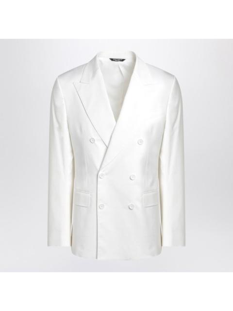 Dolce & Gabbana Dolce&Gabbana White Single-Breasted Cotton Jacket Men