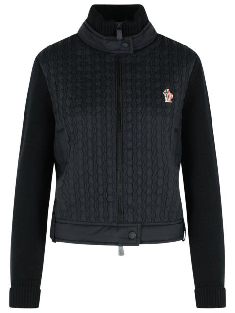 Moncler Grenoble Moncler Grenoble Virgin Wool Padded Cardigan Black