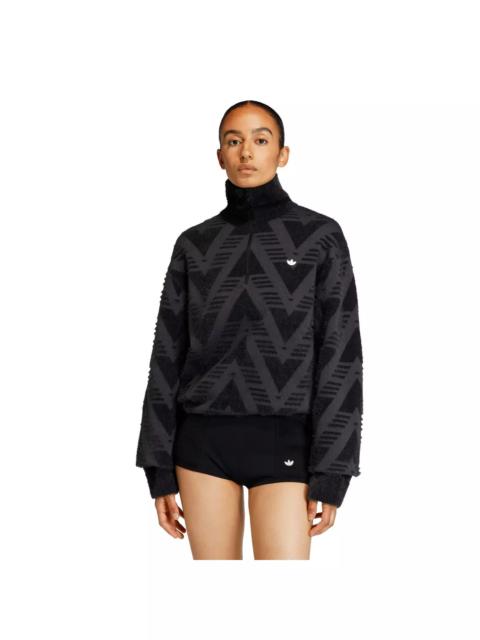 adidas Originals Women's Knitted half-Zip Sweater -Black