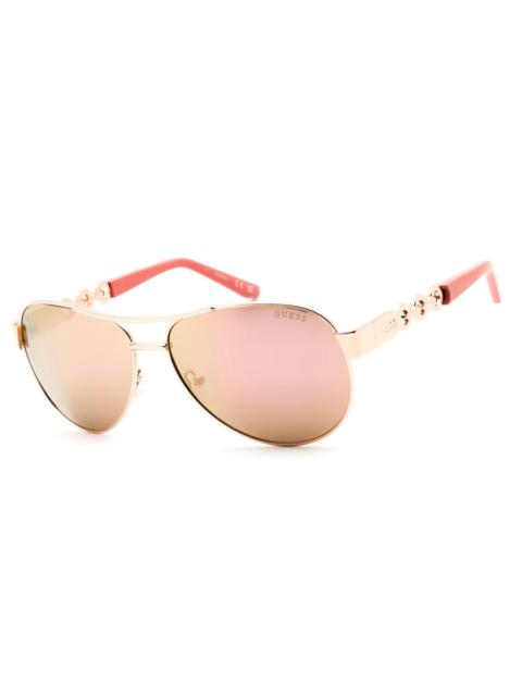 Other Designers Guess Brown Mirror Pilot Ladies Sunglasses GU00174 28G 60