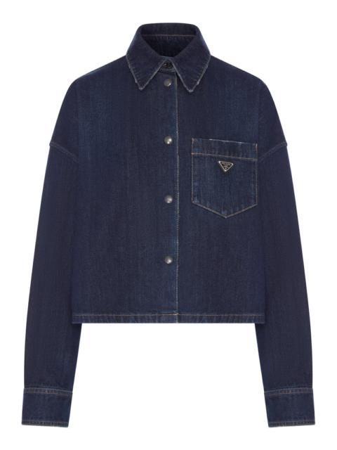 Prada Prada Women Denim Shirt With Logo