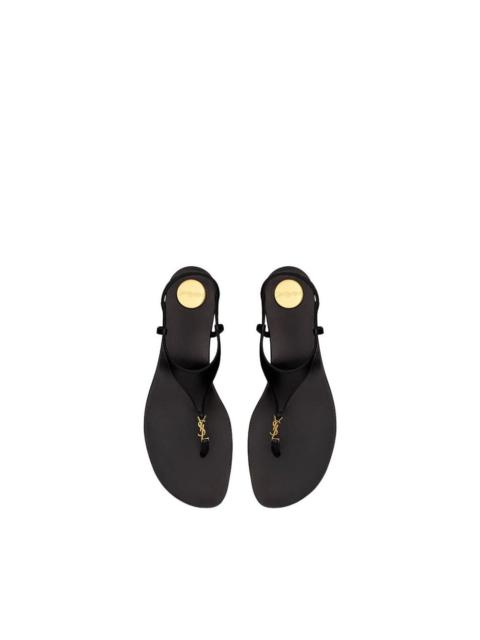 SAINT LAURENT SAINT LAURENT Cassandra $990 Black Smooth Leather Sandals Ne