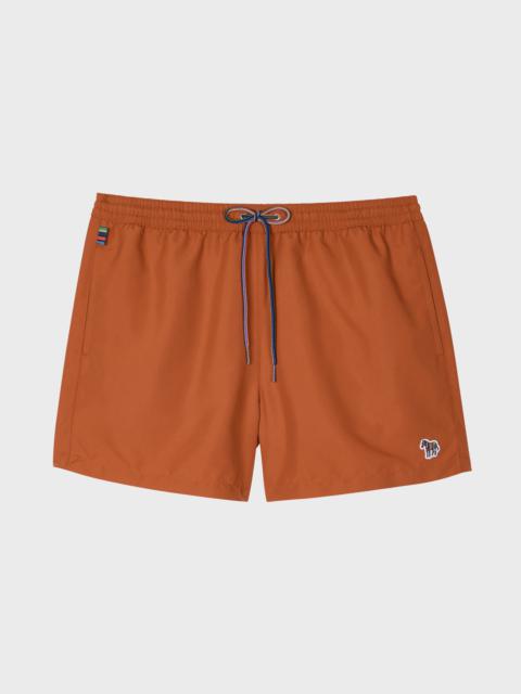 Paul Smith Rust Orange Zebra Logo Swim Shorts