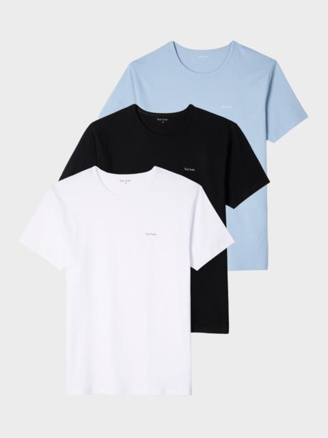 Paul Smith Mixed Colour Organic Cotton Logo Lounge T-Shirts Three Pack