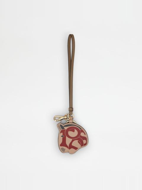 Tod's PENDANT IN LEATHER - RED, PINK